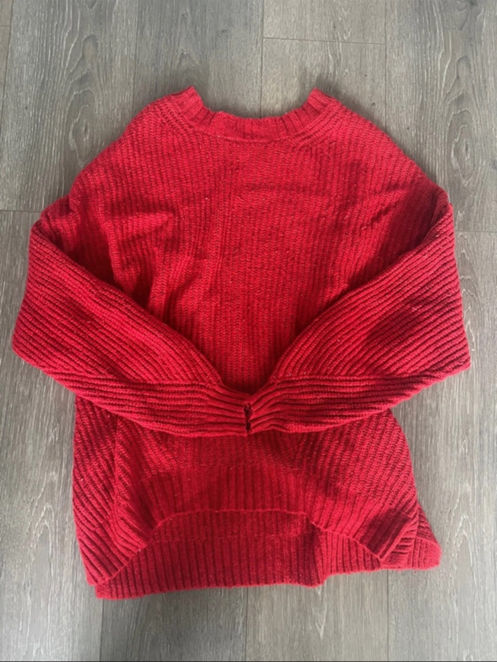 American Eagle Outfitters Red Chunky Knit Sweater